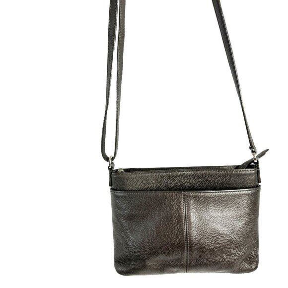 Brighton Organizer Pretty Tough Jagger Studded Crossbody Bag Pewter - Picture 4 of 12